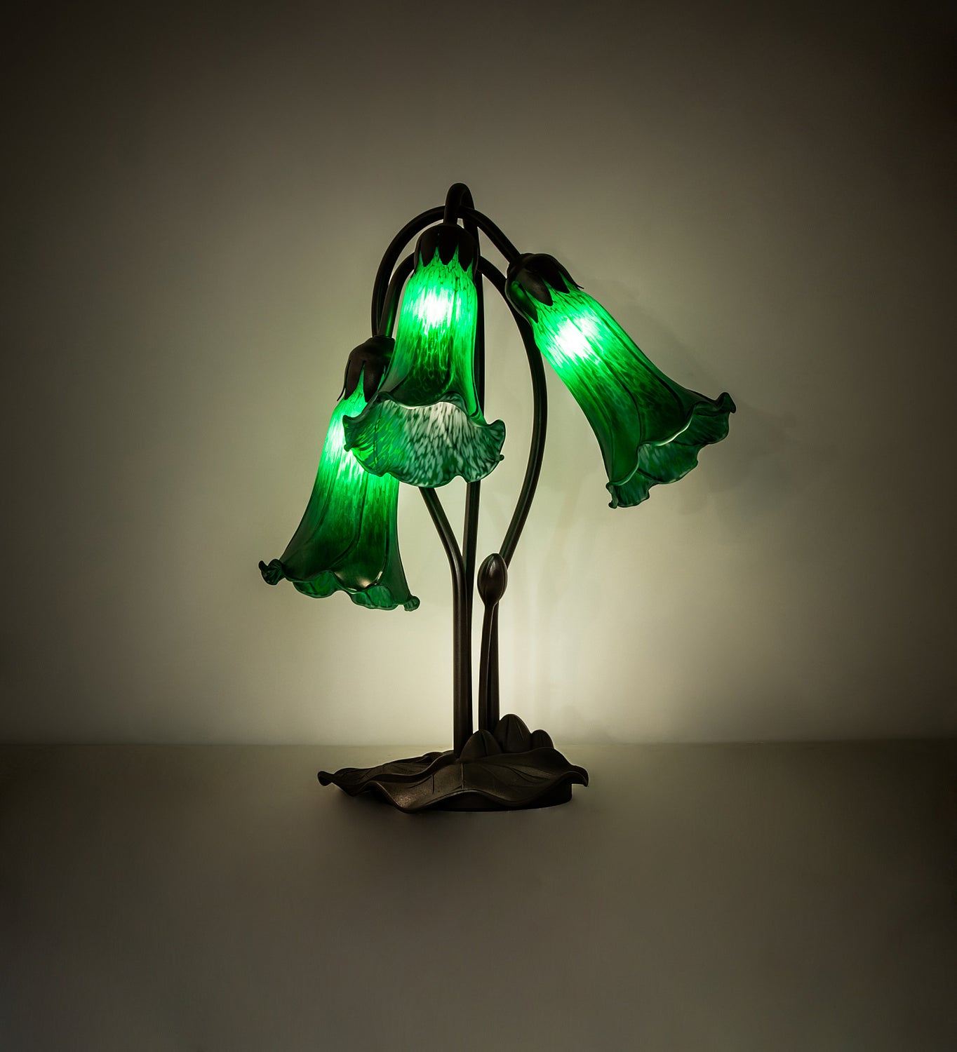 Meyda Tiffany - 136434 - Three Light Table Lamp - Green - Mahogany Bronze