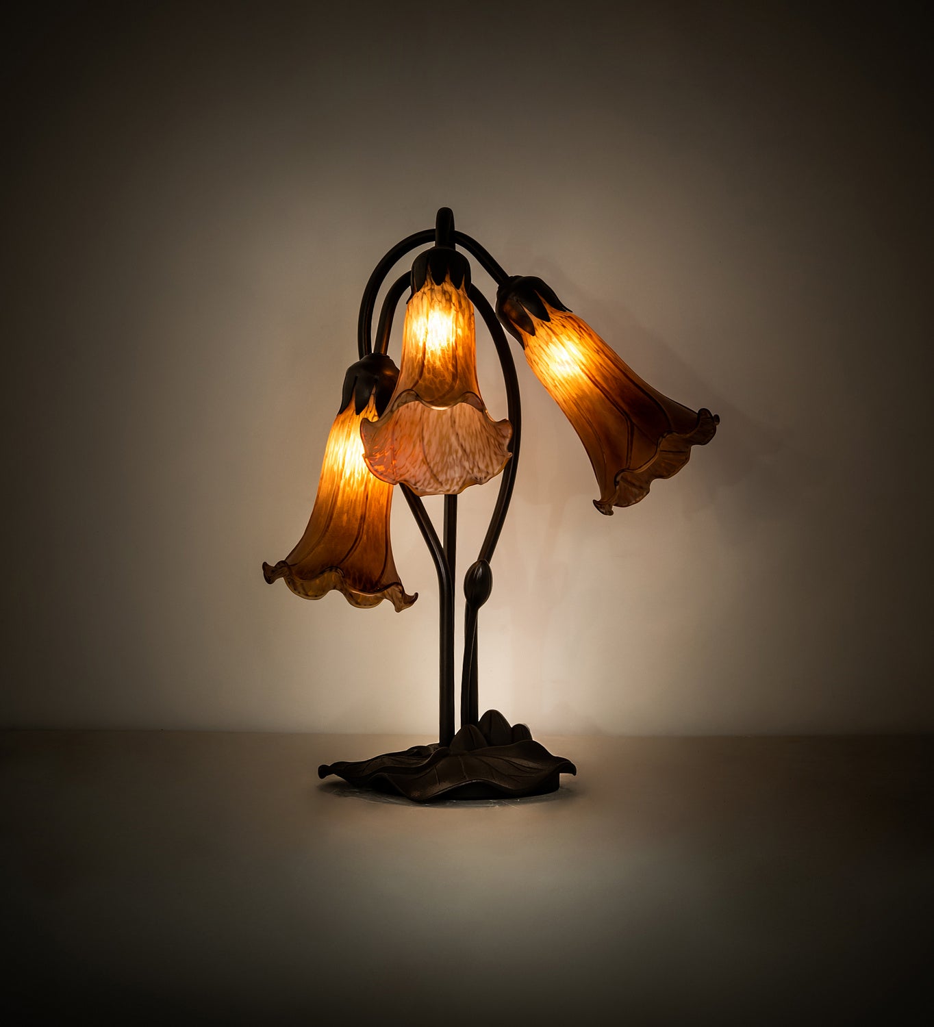 Meyda Tiffany - 136435 - Three Light Table Lamp - Amber - Mahogany Bronze