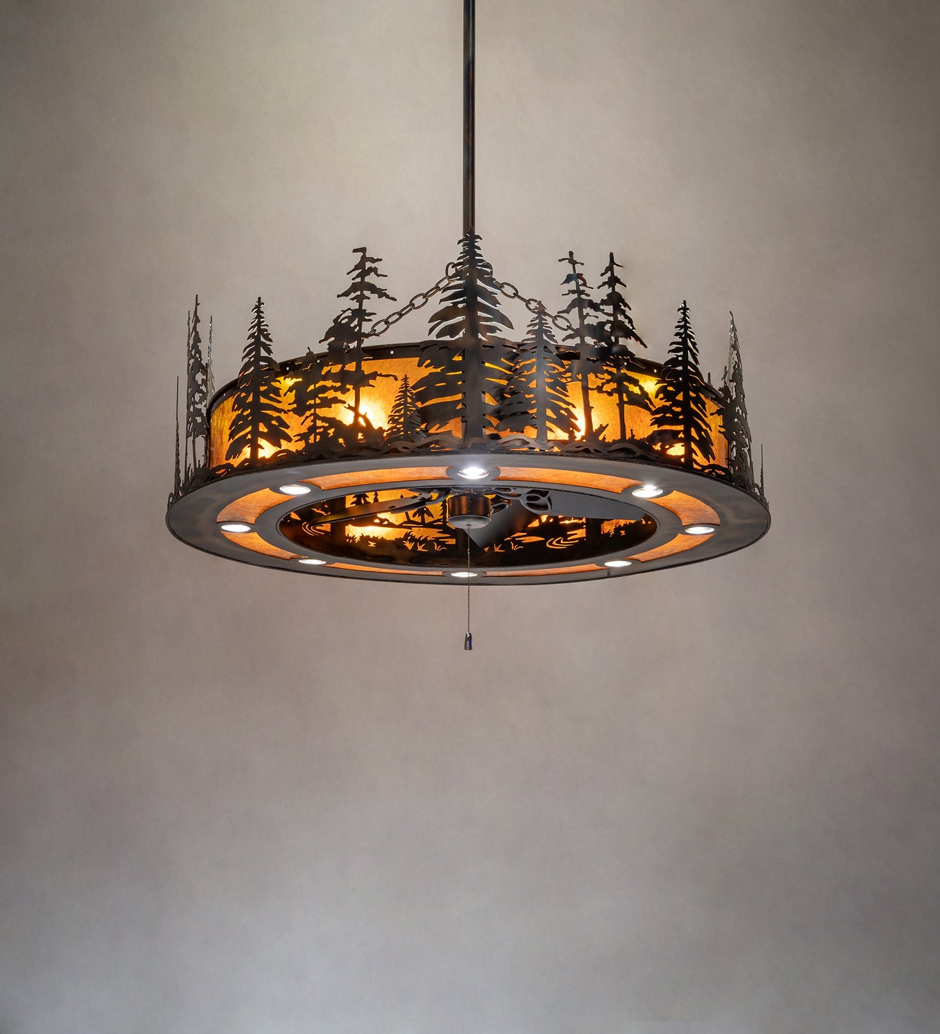 Meyda Tiffany - 247782 - 24 Light Chandel-Air - Tall Pines - Amber Mica