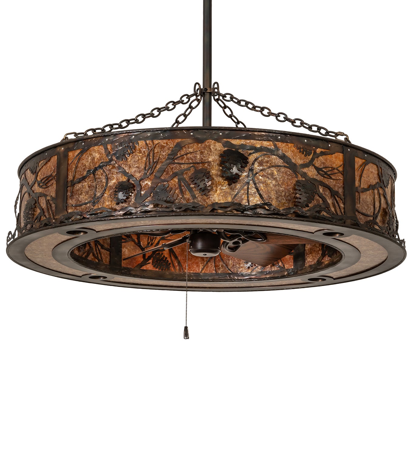 Meyda Tiffany - 248513 - 12 Light Chandel-Air - Whispering Pines - Dark Burnished Antique Copper