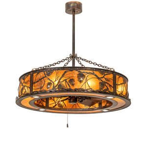 Meyda Tiffany - 248513 - 12 Light Chandel-Air - Whispering Pines - Dark Burnished Antique Copper