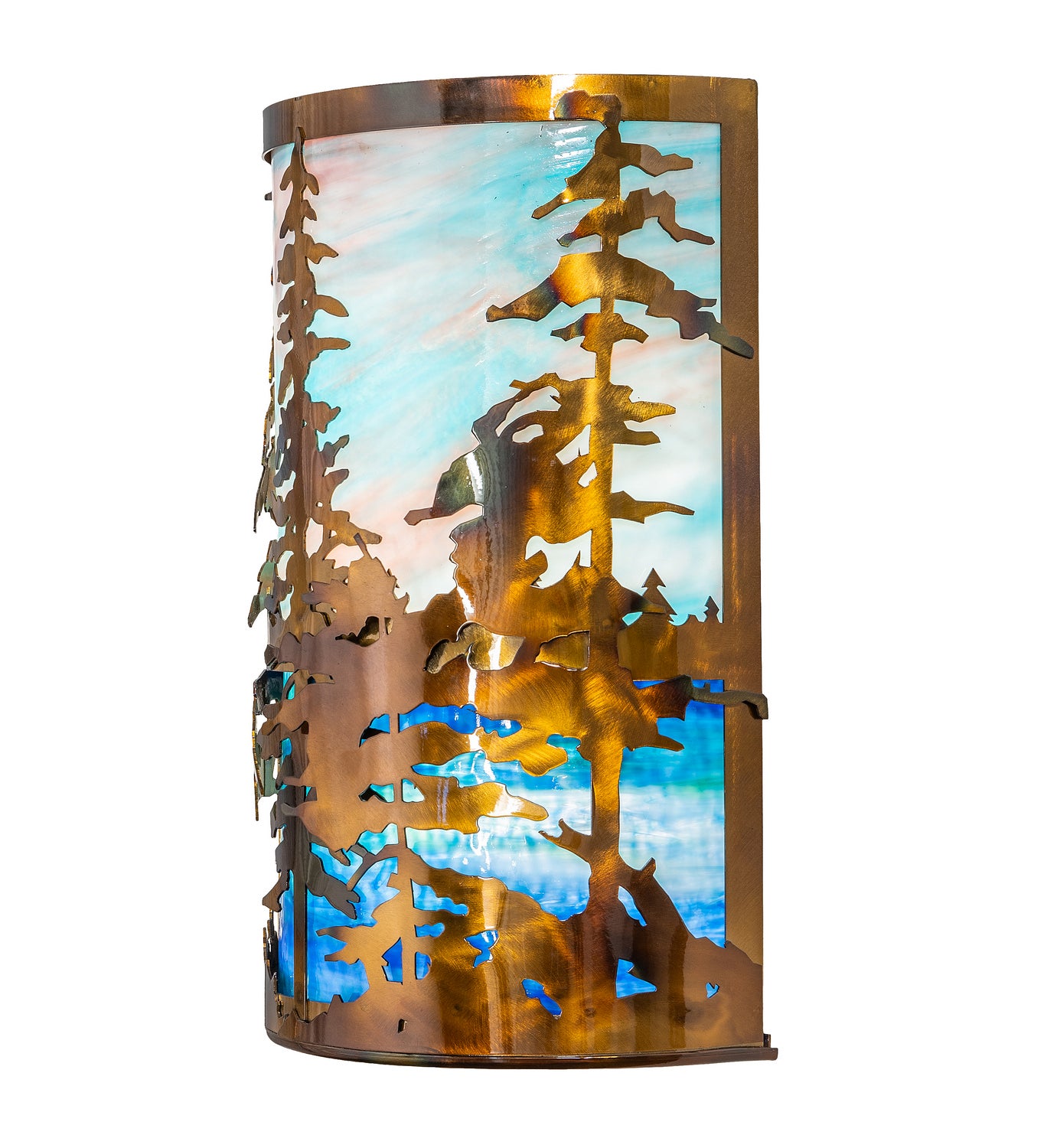 Meyda Tiffany - 250945 - Two Light Wall Sconce - Tall Pines - Light Burnished Transparent Copper