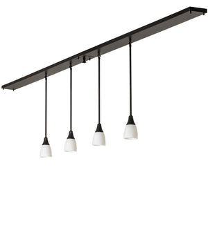 Meyda Tiffany - 251104 - Four Light Island Pendant - Oyster Bay - Solar Black