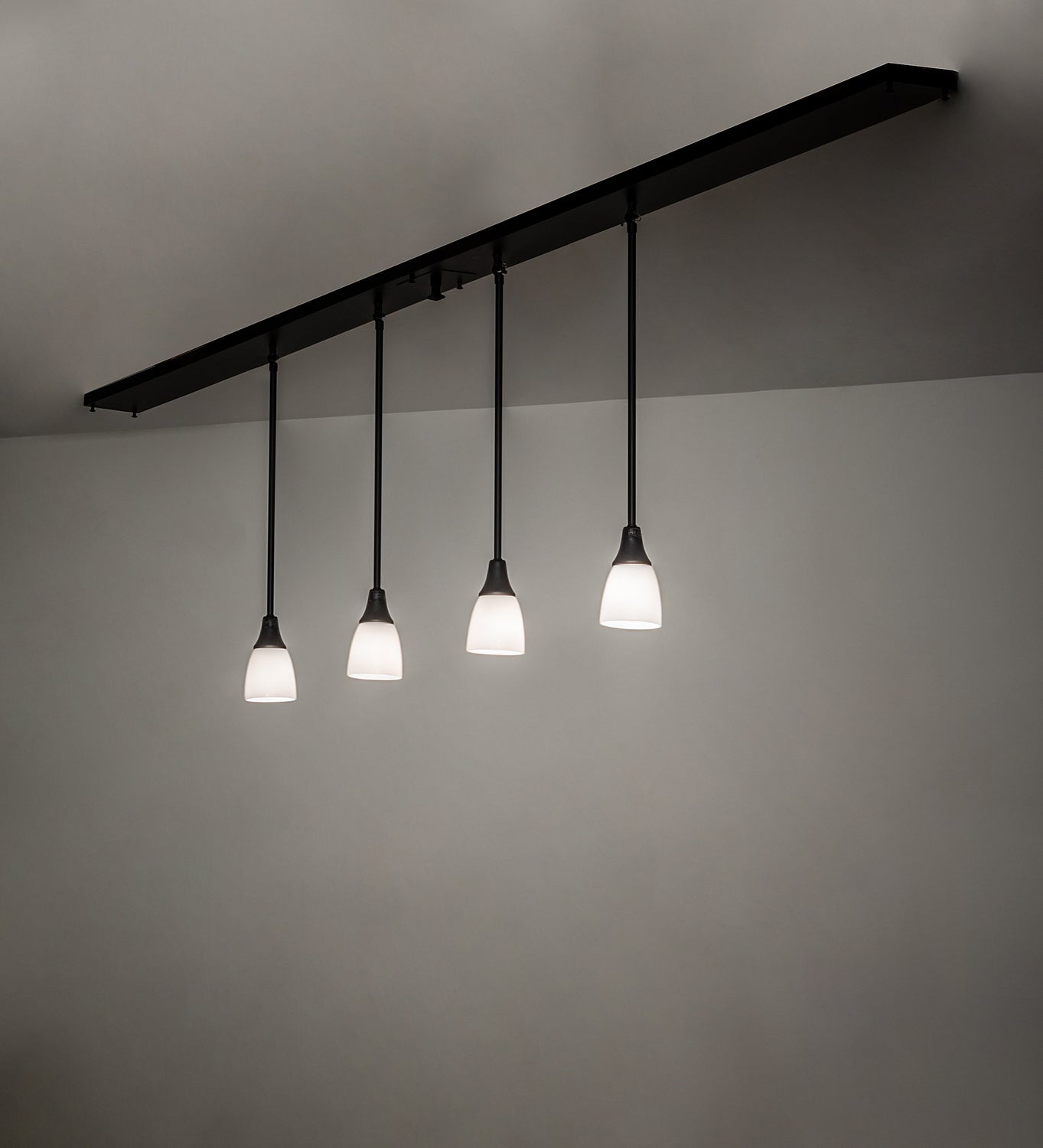 Meyda Tiffany - 251104 - Four Light Island Pendant - Oyster Bay - Solar Black