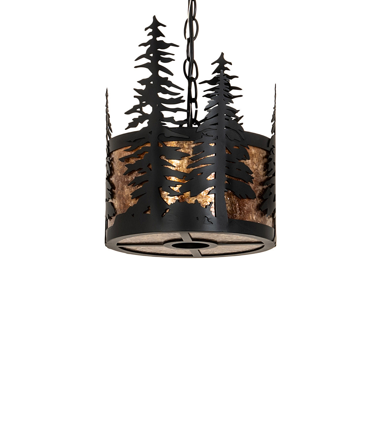 Meyda Tiffany - 251324 - Three Light Pendant - Tall Pines - Solar Black