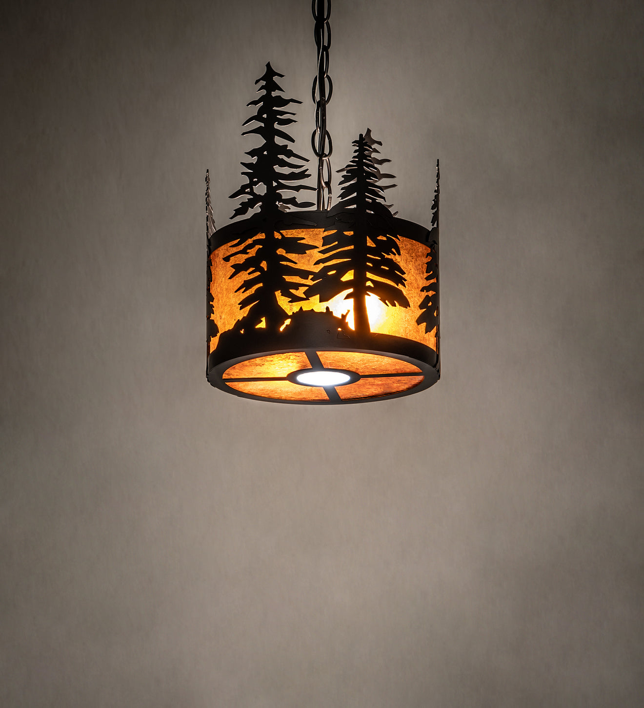 Meyda Tiffany - 251324 - Three Light Pendant - Tall Pines - Solar Black