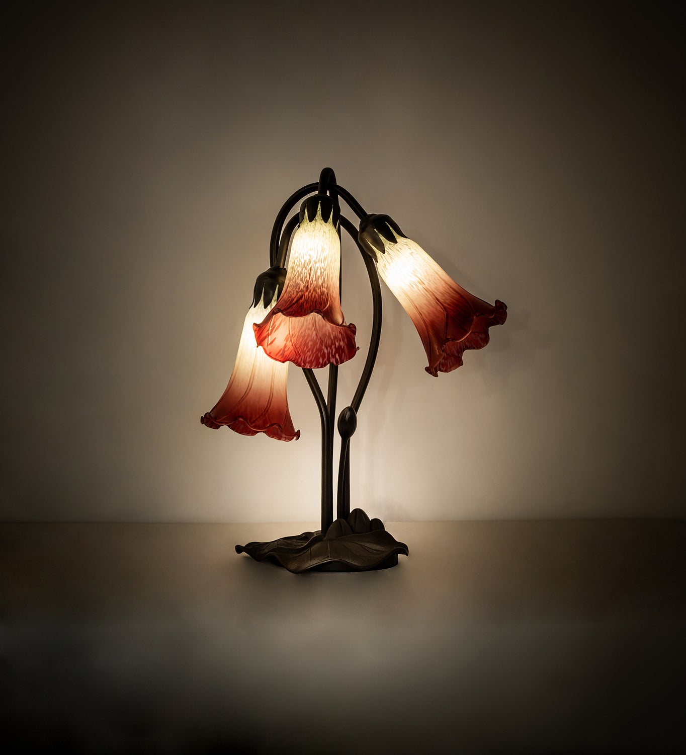 Meyda Tiffany - 251682 - Three Light Table Lamp - Seafoam/Cranberry - Mahogany Bronze