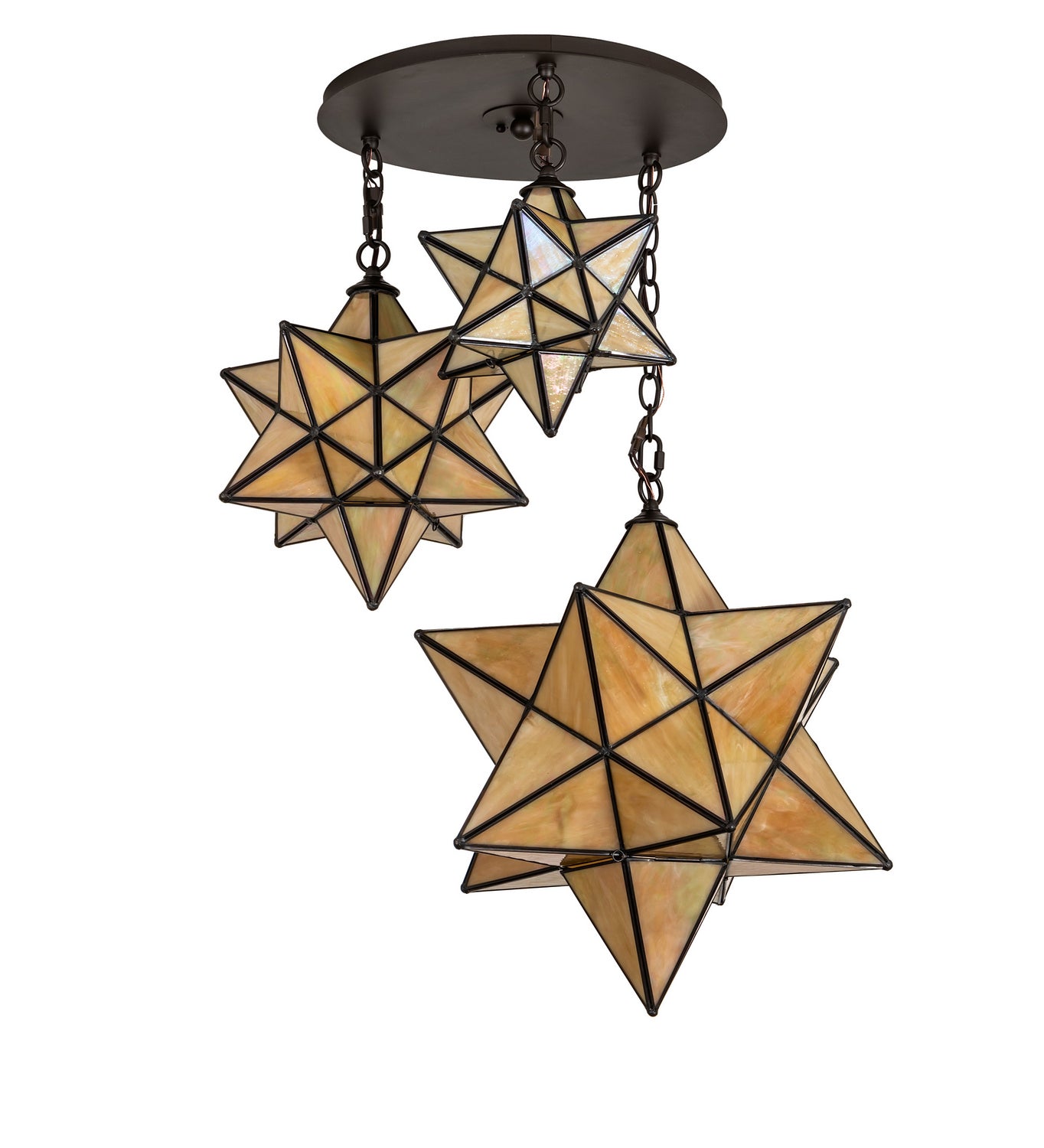 Meyda Tiffany - 251942 - Three Light Pendant - Moravian Star - Oil Rubbed Bronze