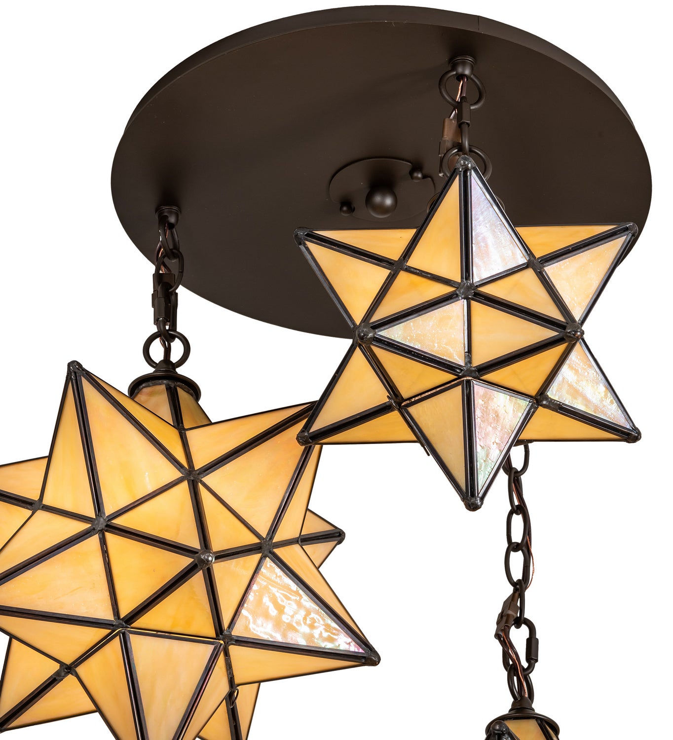 Meyda Tiffany - 251942 - Three Light Pendant - Moravian Star - Oil Rubbed Bronze