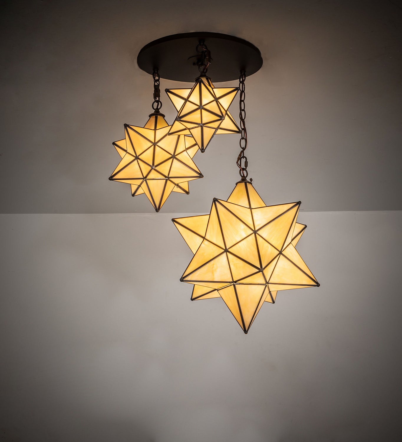 Meyda Tiffany - 251942 - Three Light Pendant - Moravian Star - Oil Rubbed Bronze