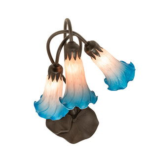 Meyda Tiffany - 254157 - Three Light Table Lamp - Pink/Blue - Mahogany Bronze