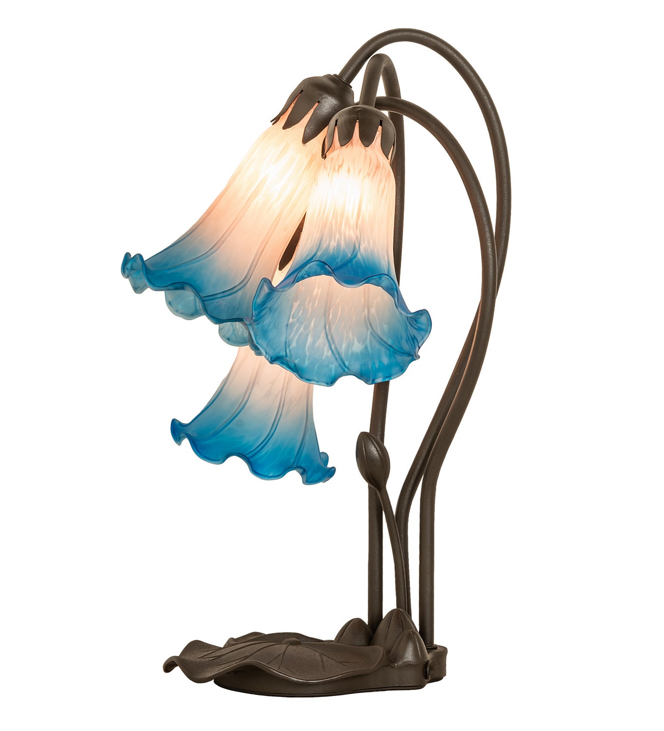 Meyda Tiffany - 254157 - Three Light Table Lamp - Pink/Blue - Mahogany Bronze