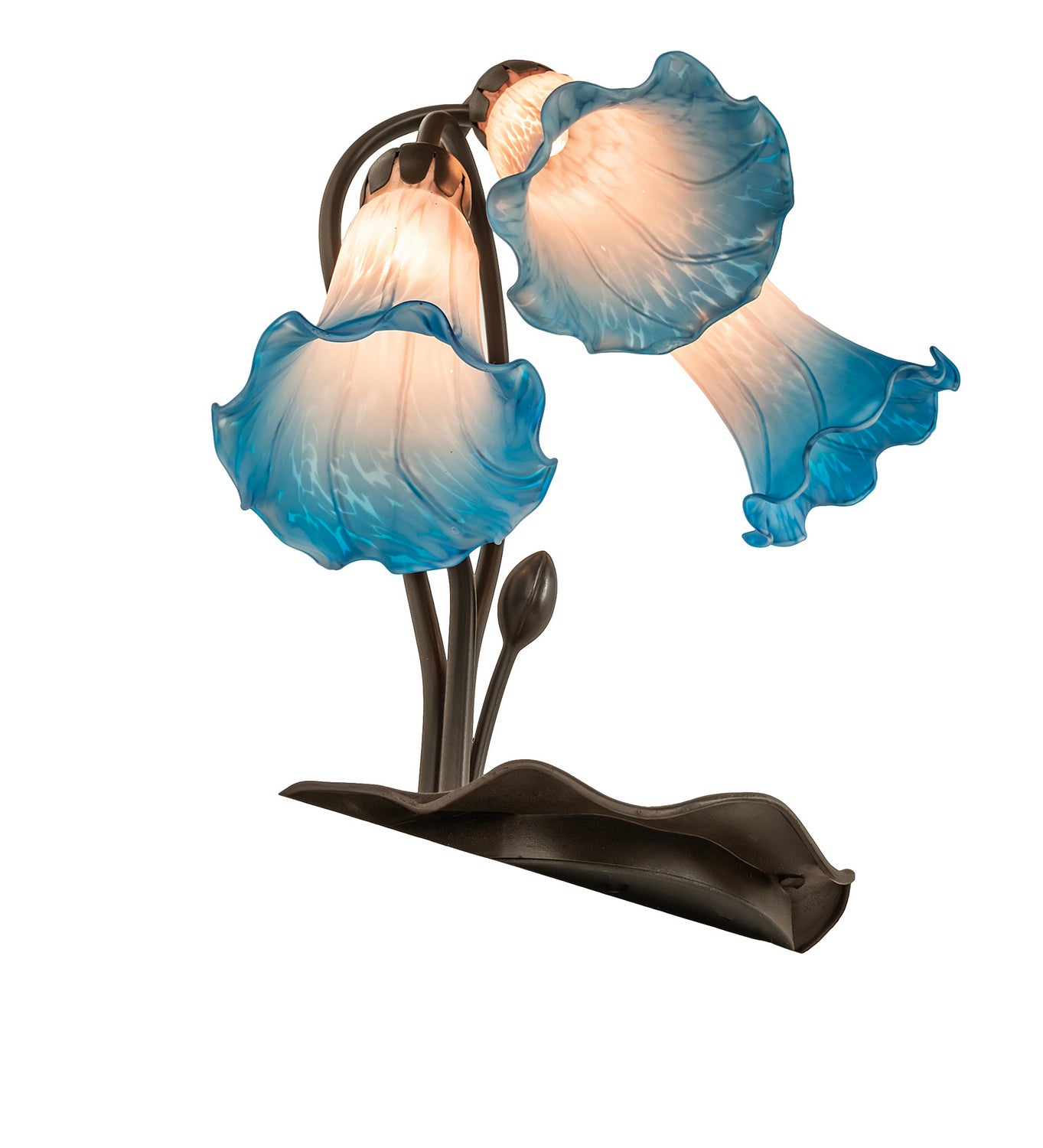 Meyda Tiffany - 254157 - Three Light Table Lamp - Pink/Blue - Mahogany Bronze