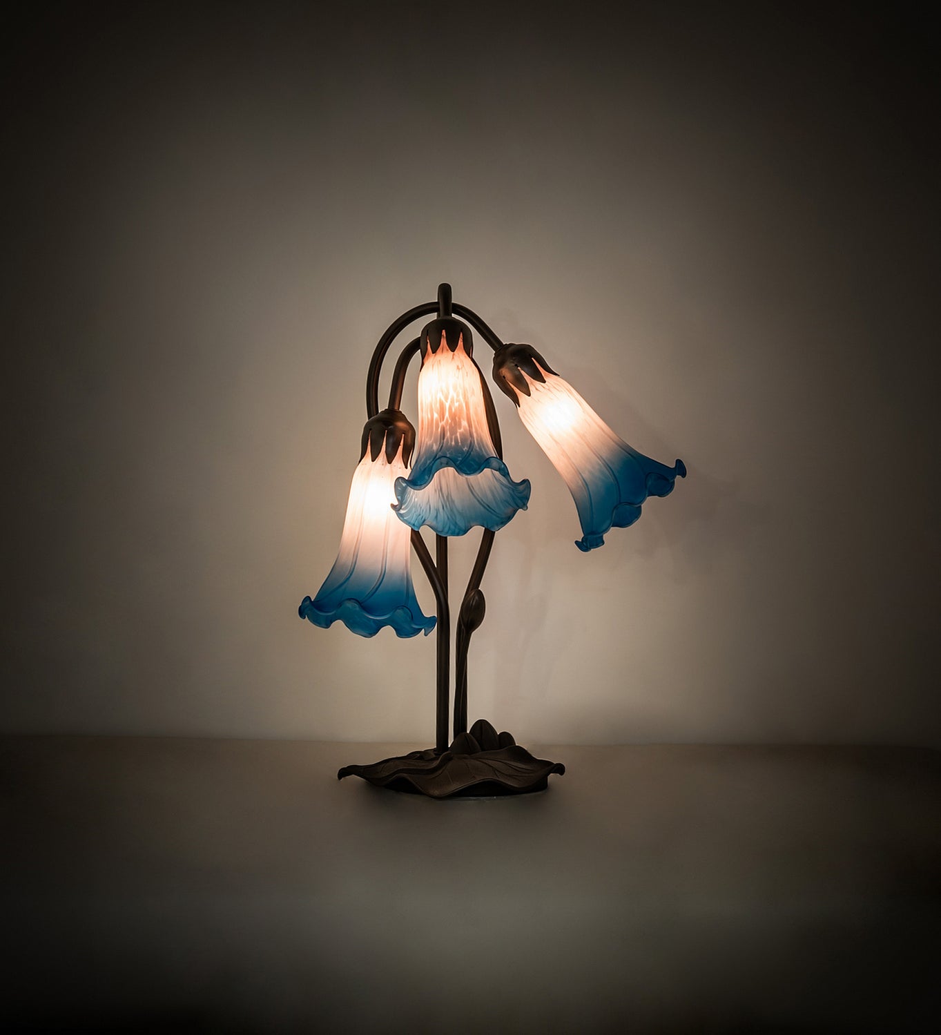 Meyda Tiffany - 254157 - Three Light Table Lamp - Pink/Blue - Mahogany Bronze