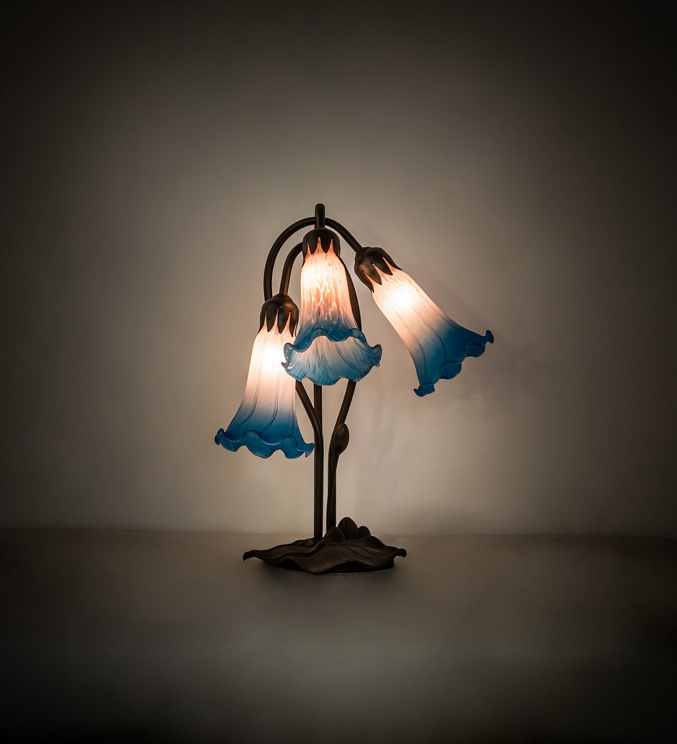 Meyda Tiffany - 254157 - Three Light Table Lamp - Pink/Blue - Mahogany Bronze