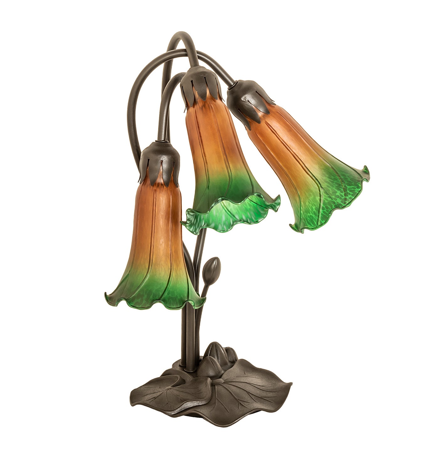 Meyda Tiffany - 254243 - Three Light Table Lamp - Amber/Green - Mahogany Bronze