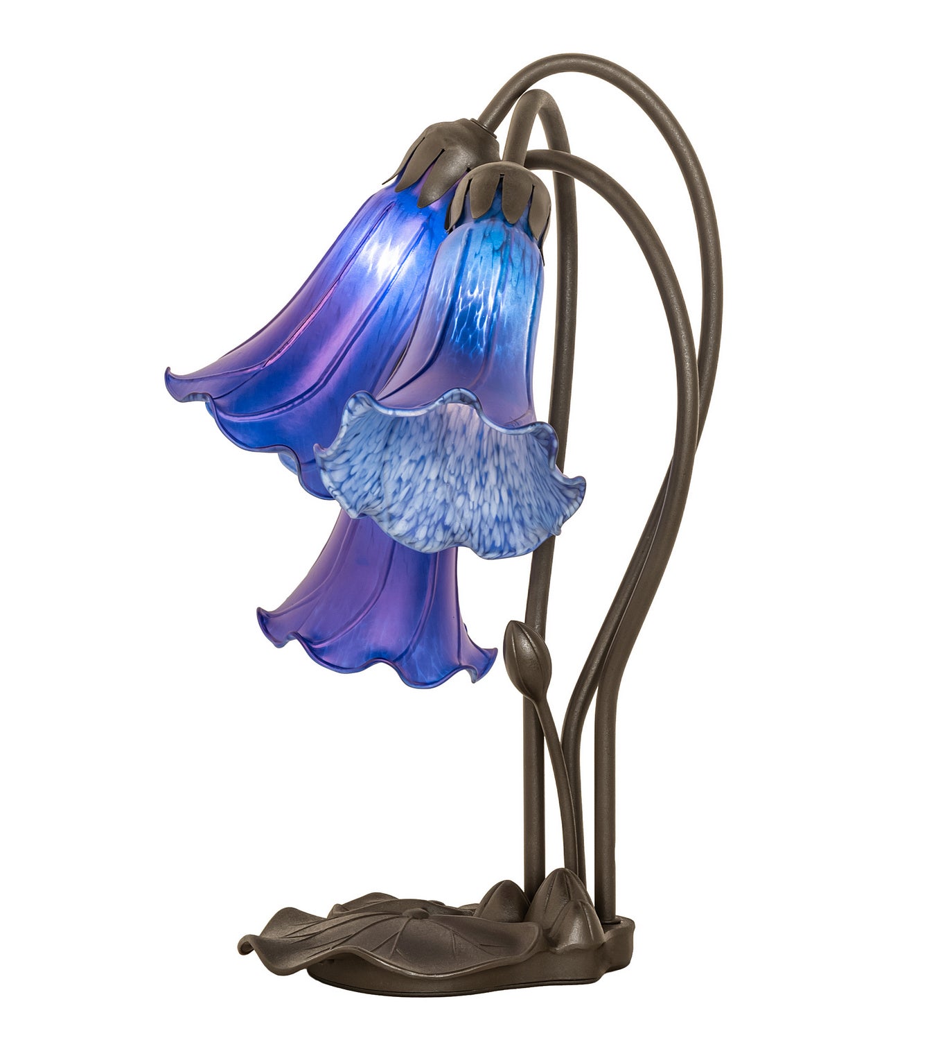 Meyda Tiffany - 254291 - Three Light Table Lamp - Blue - Mahogany Bronze