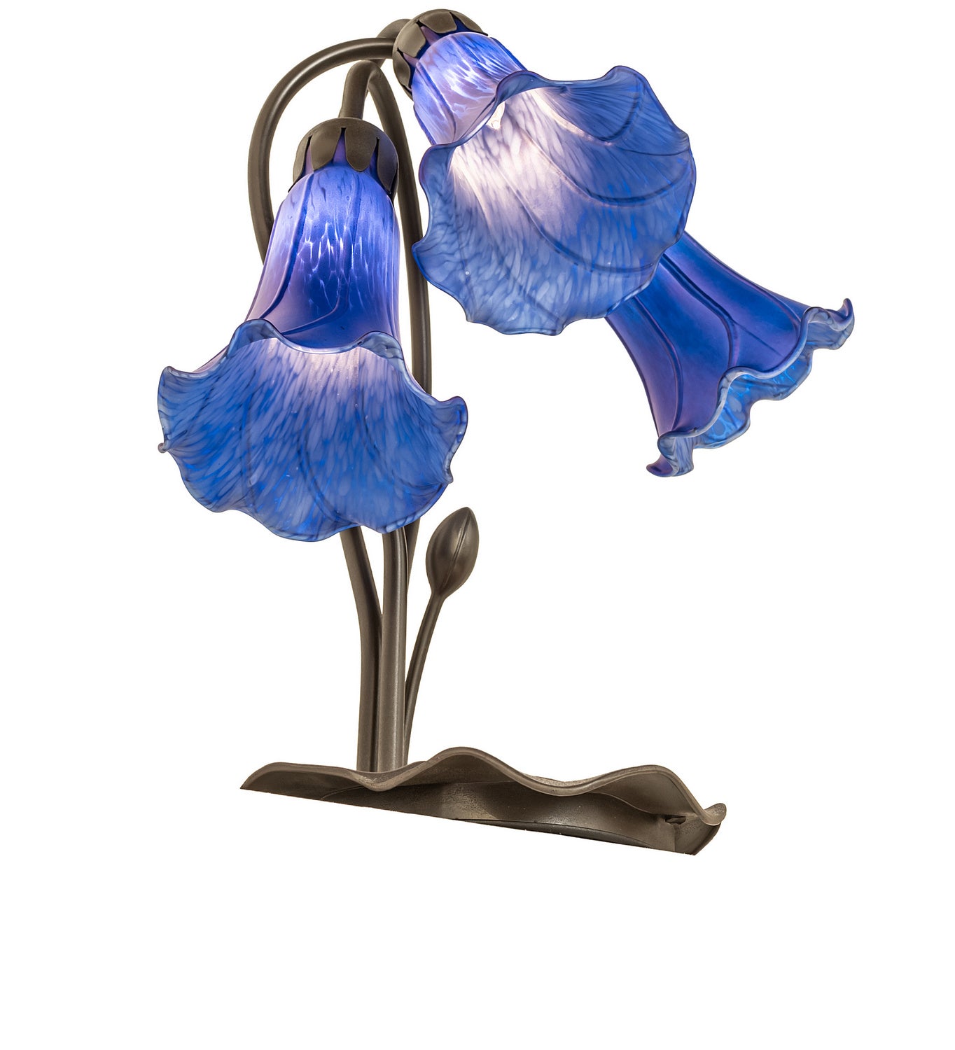 Meyda Tiffany - 254291 - Three Light Table Lamp - Blue - Mahogany Bronze