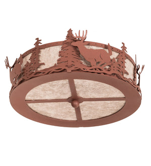 Meyda Tiffany - 254762 - LED Fan Light Fixture - Deer At Dusk - Rust