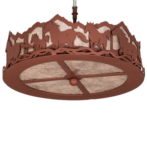 Meyda Tiffany - 254818 - LED Fan Light Fixture - Running Horses - Rust