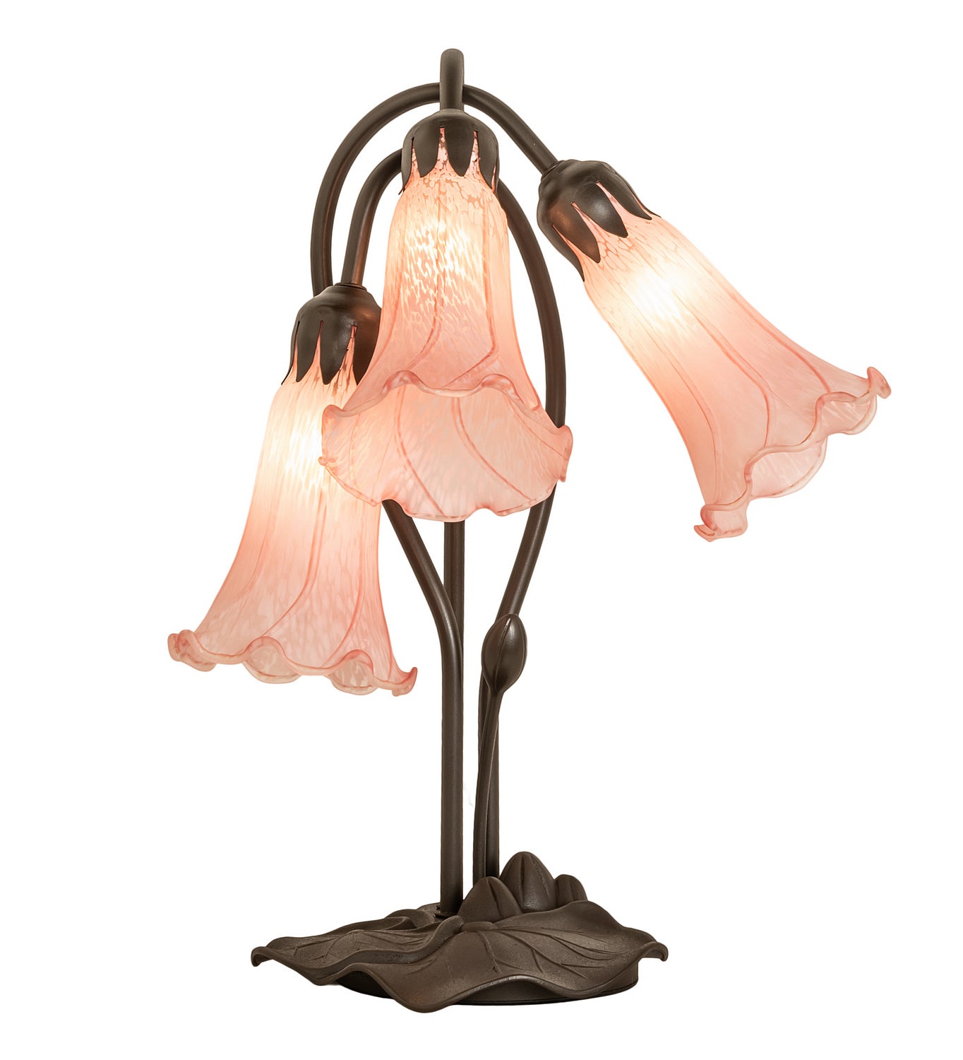 Meyda Tiffany - 98715 - Three Light Table Lamp - Pink - Mahogany Bronze