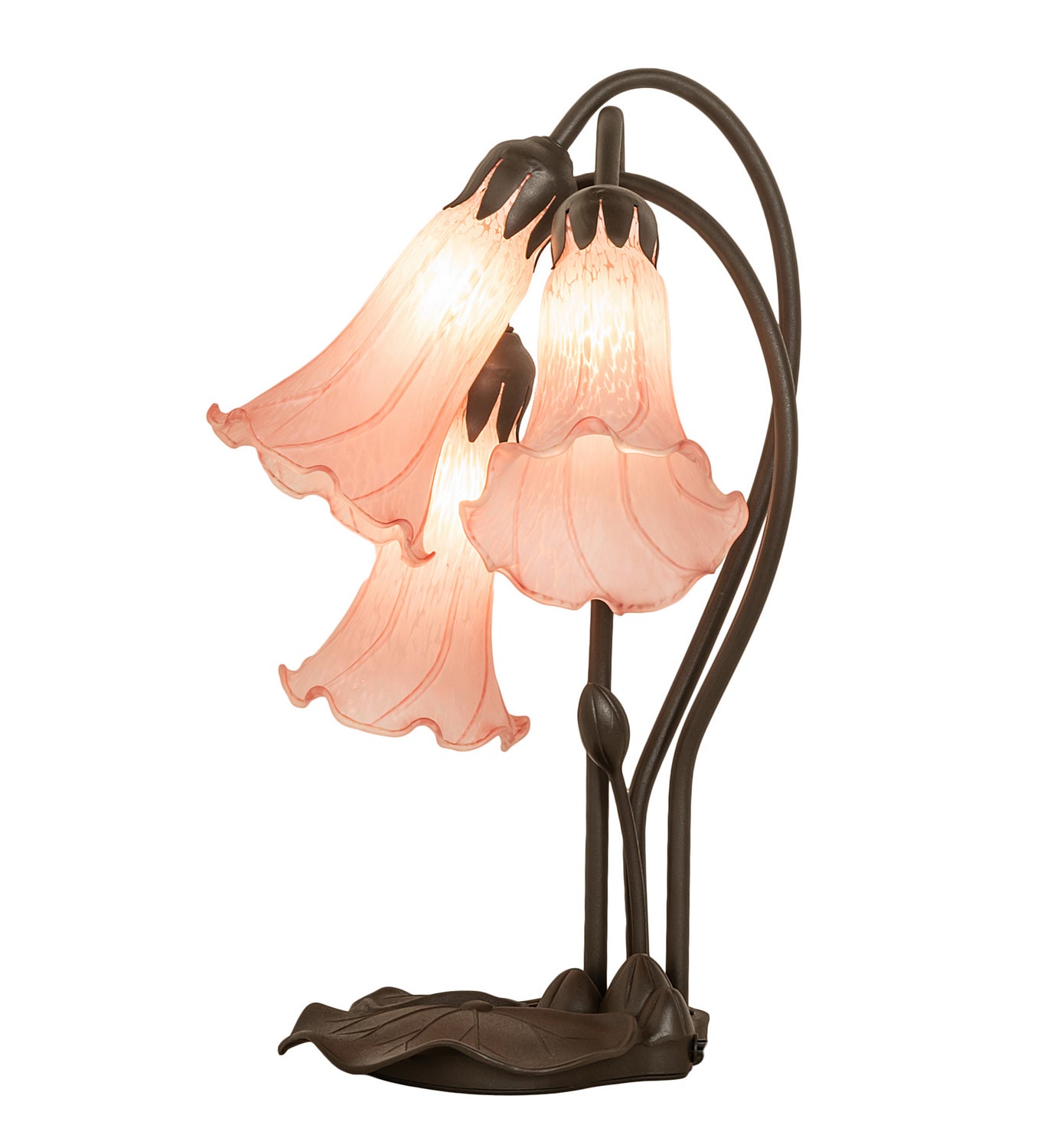 Meyda Tiffany - 98715 - Three Light Table Lamp - Pink - Mahogany Bronze