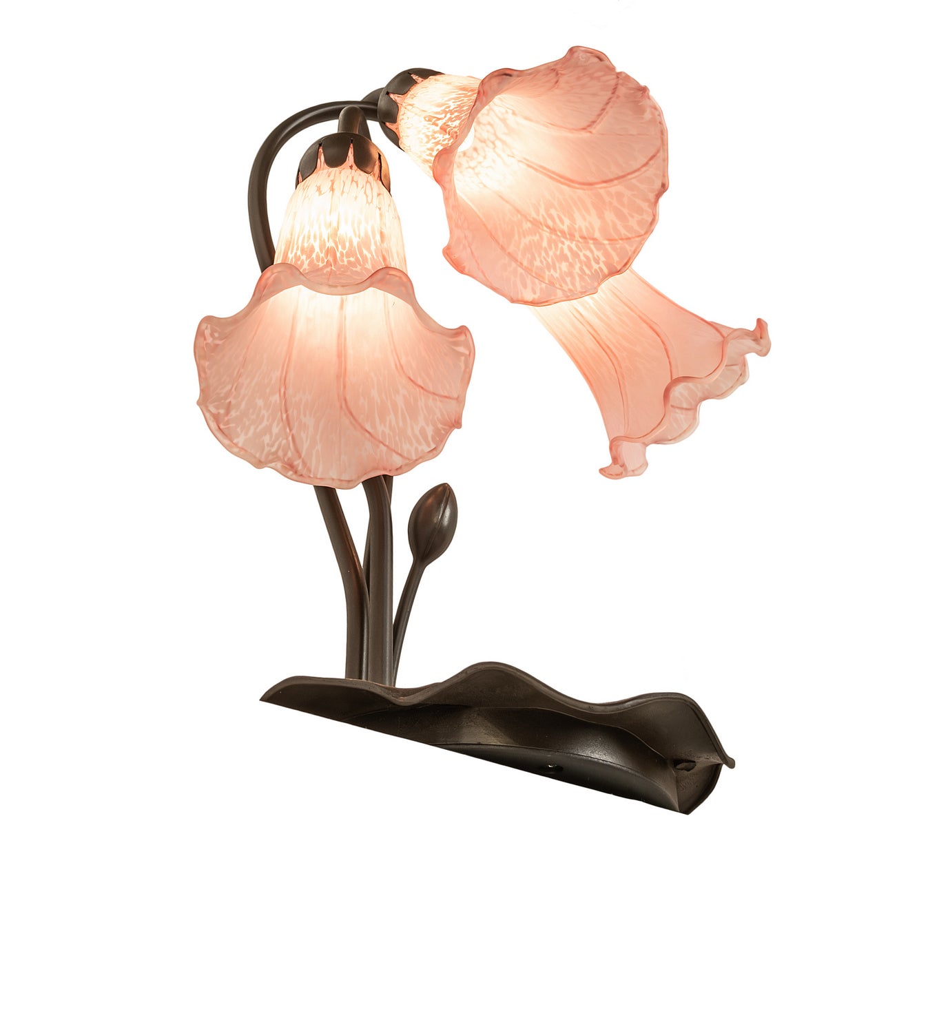 Meyda Tiffany - 98715 - Three Light Table Lamp - Pink - Mahogany Bronze