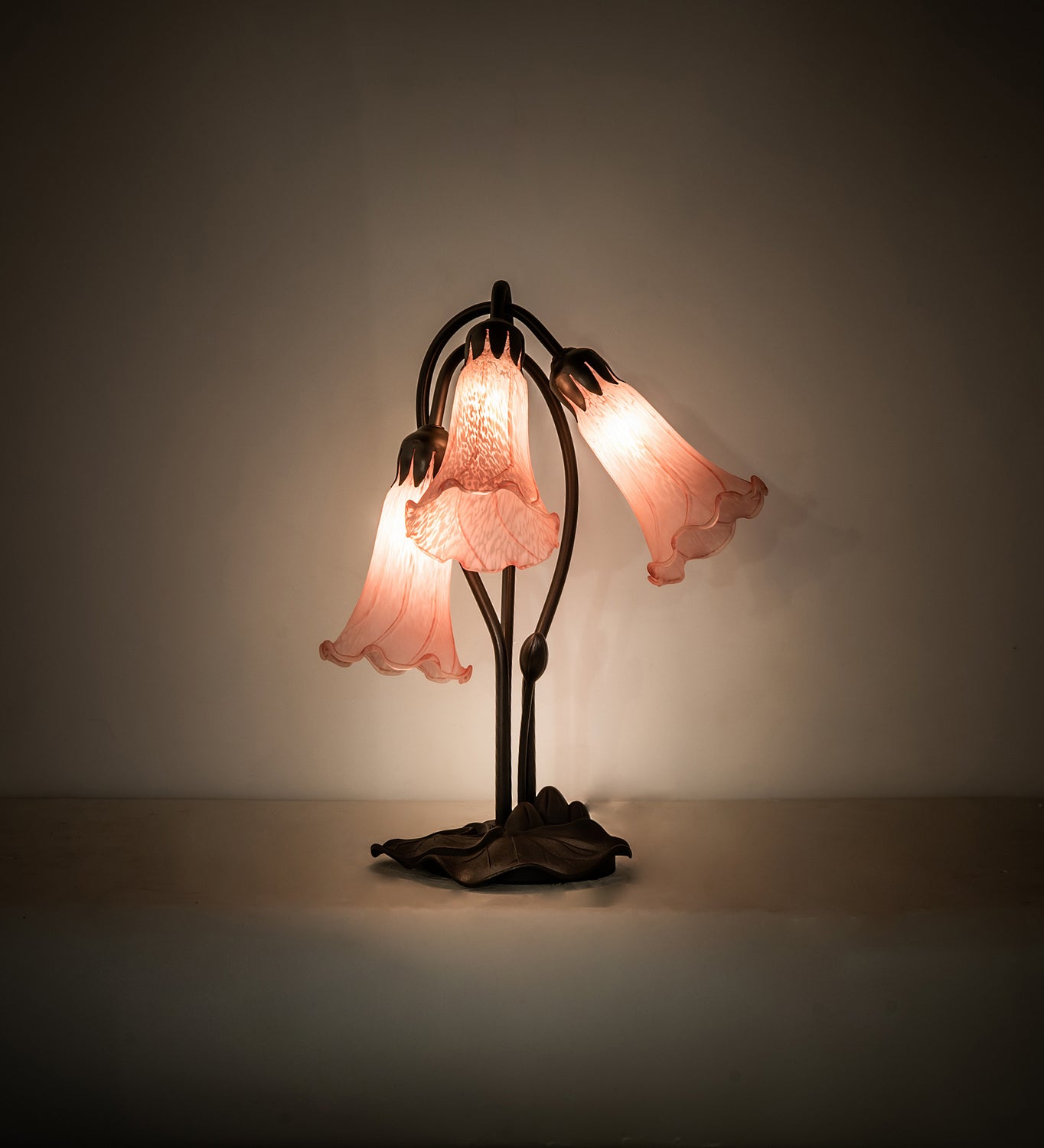 Meyda Tiffany - 98715 - Three Light Table Lamp - Pink - Mahogany Bronze