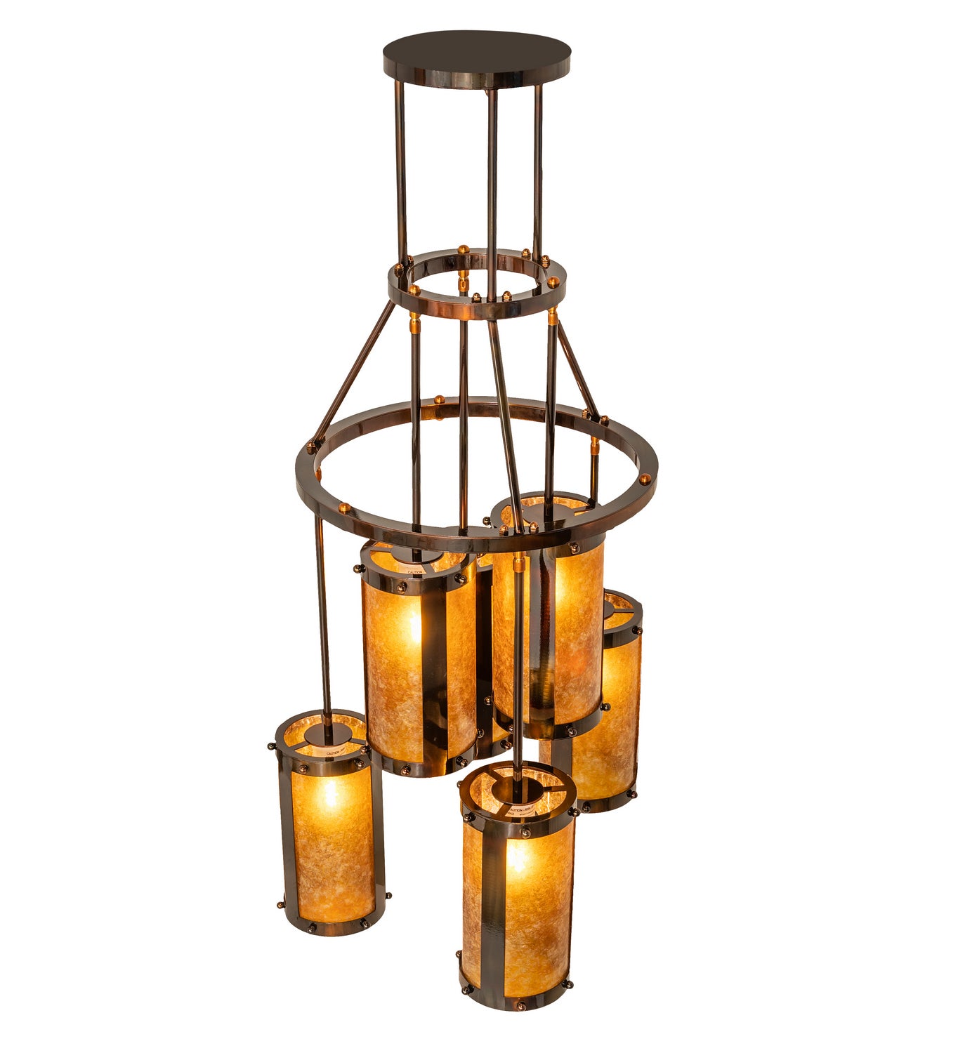 Meyda Tiffany - 250768 - Six Light Chandelier - Cartier - Dark Burnished Transparent Copper