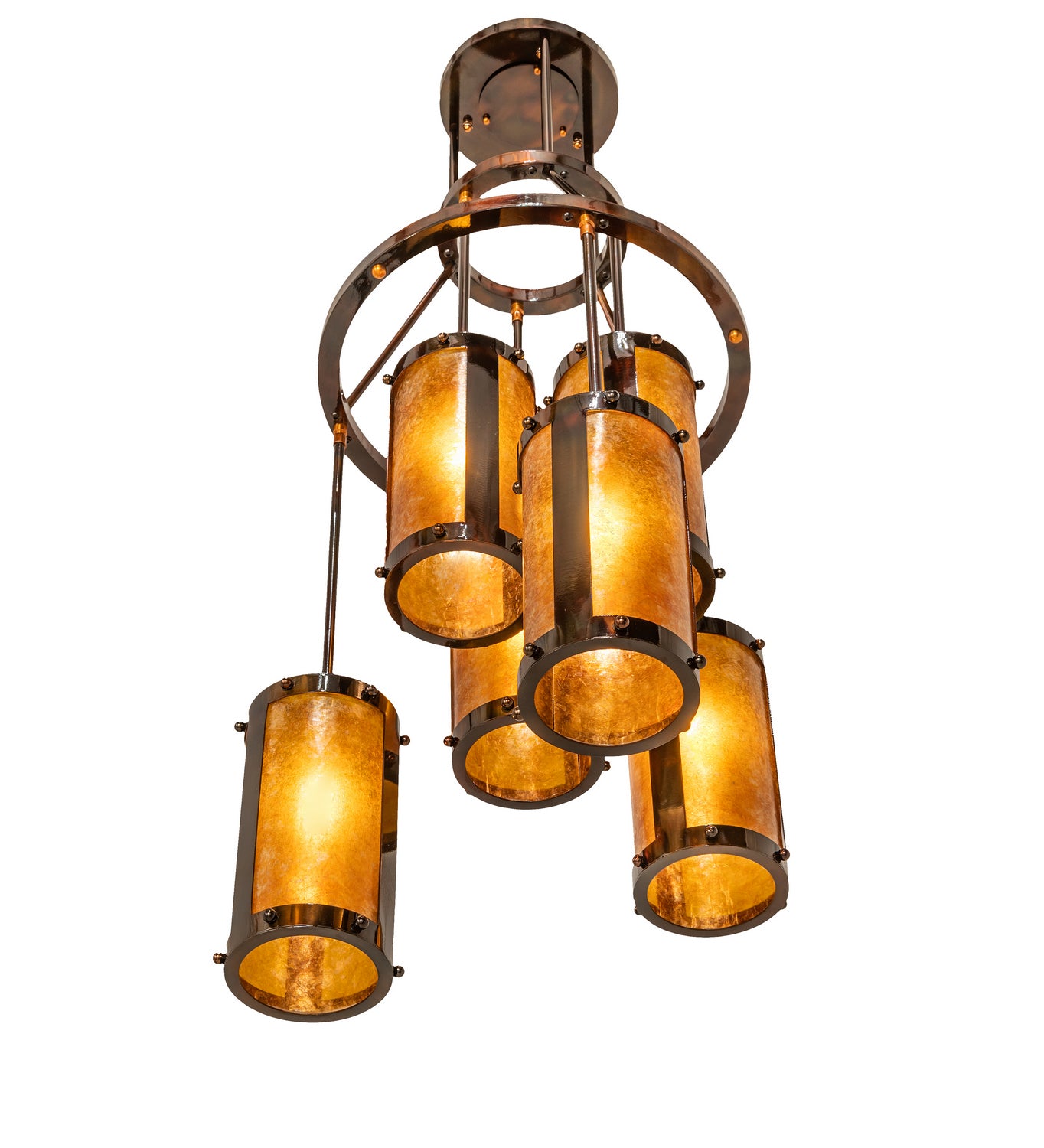 Meyda Tiffany - 250768 - Six Light Chandelier - Cartier - Dark Burnished Transparent Copper