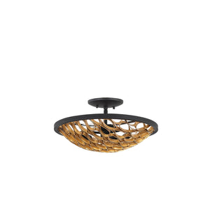 Savoy House - 6-9353-3-46 - Three Light Semi-Flush Mount - Ventura - Matte Black and Gold