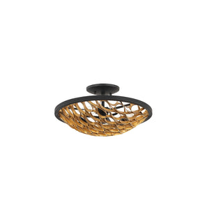 Savoy House - 6-9353-3-46 - Three Light Semi-Flush Mount - Ventura - Matte Black and Gold