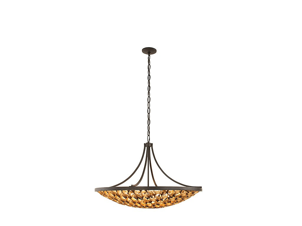 Savoy House - 7-9351-8-46 - Eight Light Pendant - Ventura - Matte Black and Gold