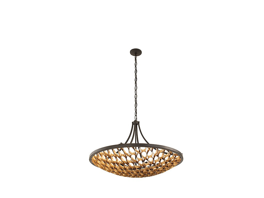 Savoy House - 7-9351-8-46 - Eight Light Pendant - Ventura - Matte Black and Gold