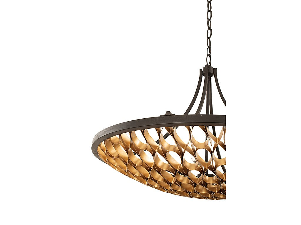 Savoy House - 7-9351-8-46 - Eight Light Pendant - Ventura - Matte Black and Gold