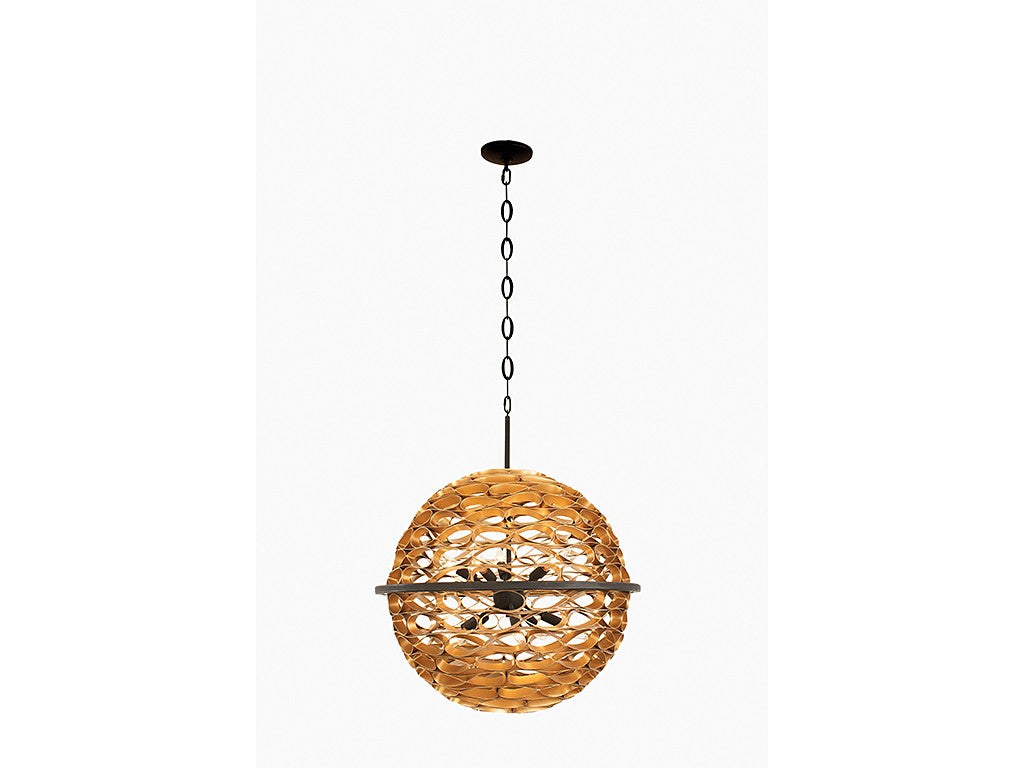 Savoy House - 7-9352-10-46 - Ten Light Pendant - Ventura - Matte Black and Gold