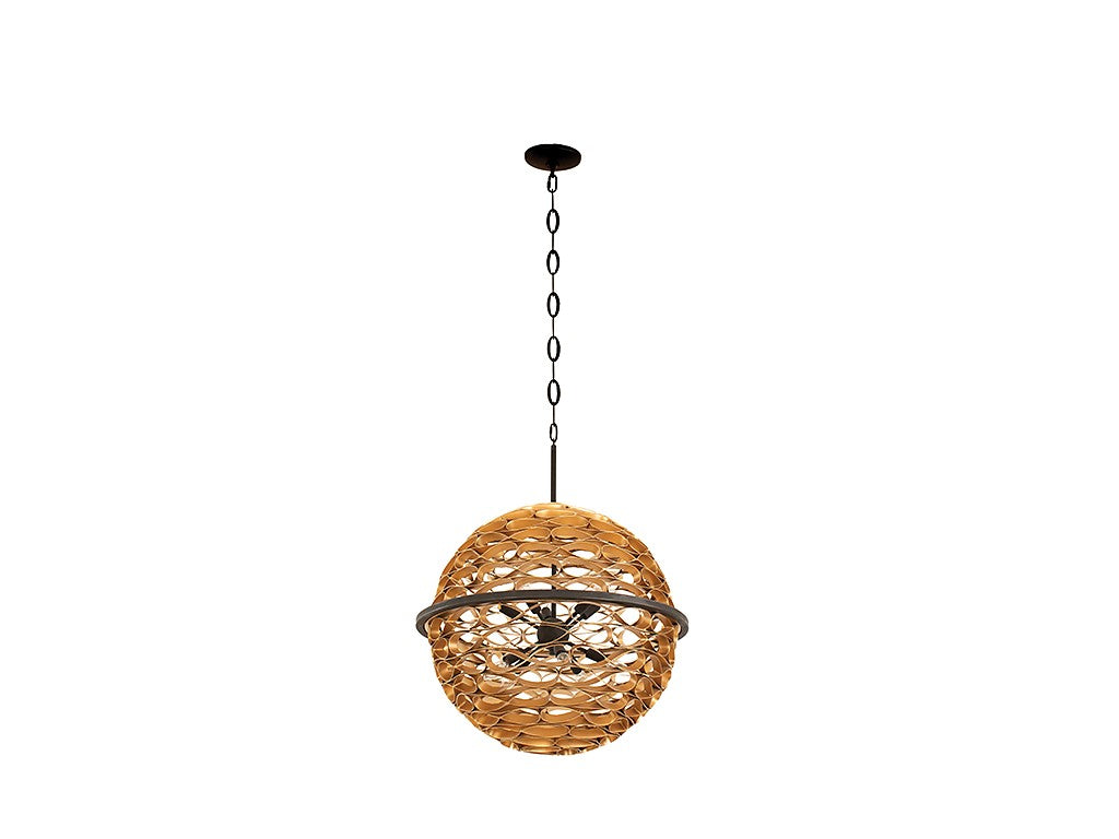 Savoy House - 7-9352-10-46 - Ten Light Pendant - Ventura - Matte Black and Gold