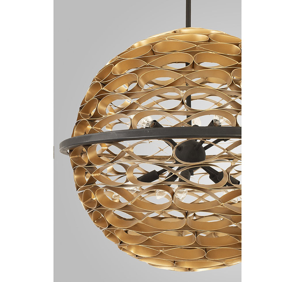 Savoy House - 7-9352-10-46 - Ten Light Pendant - Ventura - Matte Black and Gold