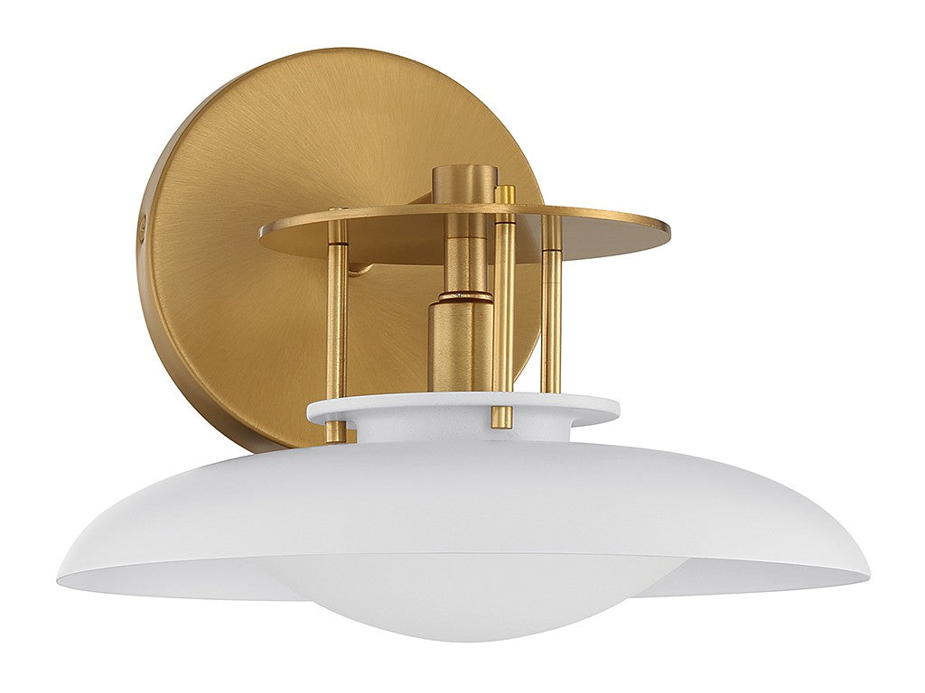 Savoy House - 9-1686-1-142 - One Light Wall Sconce - Gavin - White with Warm Brass Accents