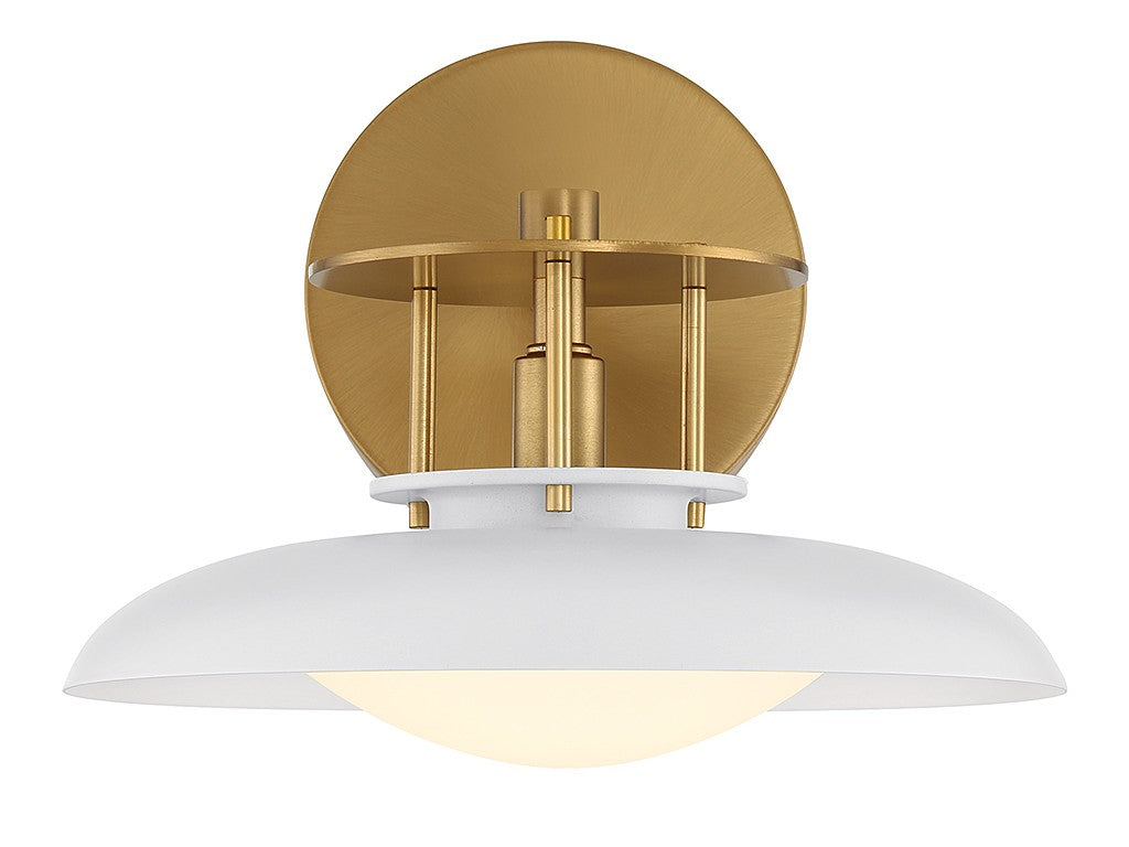 Savoy House - 9-1686-1-142 - One Light Wall Sconce - Gavin - White with Warm Brass Accents