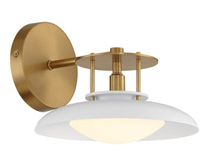 Savoy House - 9-1686-1-142 - One Light Wall Sconce - Gavin - White with Warm Brass Accents