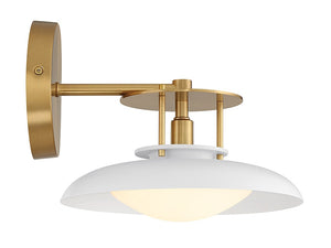 Savoy House - 9-1686-1-142 - One Light Wall Sconce - Gavin - White with Warm Brass Accents