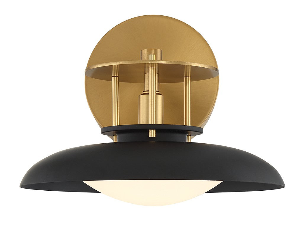 Savoy House - 9-1686-1-143 - One Light Wall Sconce - Gavin - Matte Black with Warm Brass Accents