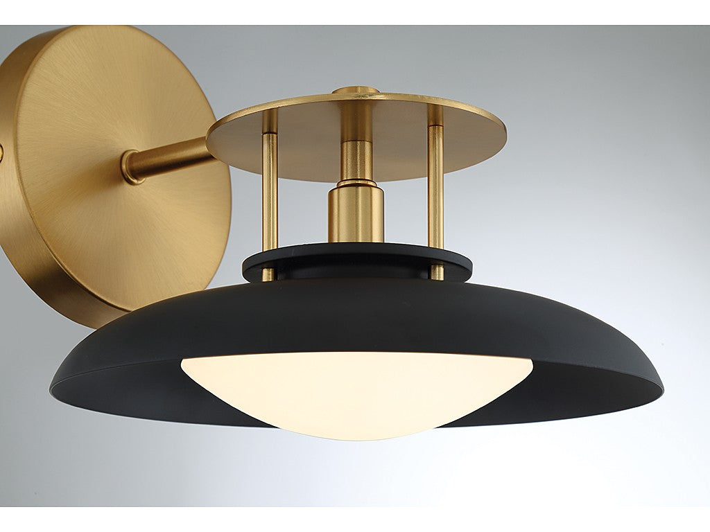 Savoy House - 9-1686-1-143 - One Light Wall Sconce - Gavin - Matte Black with Warm Brass Accents