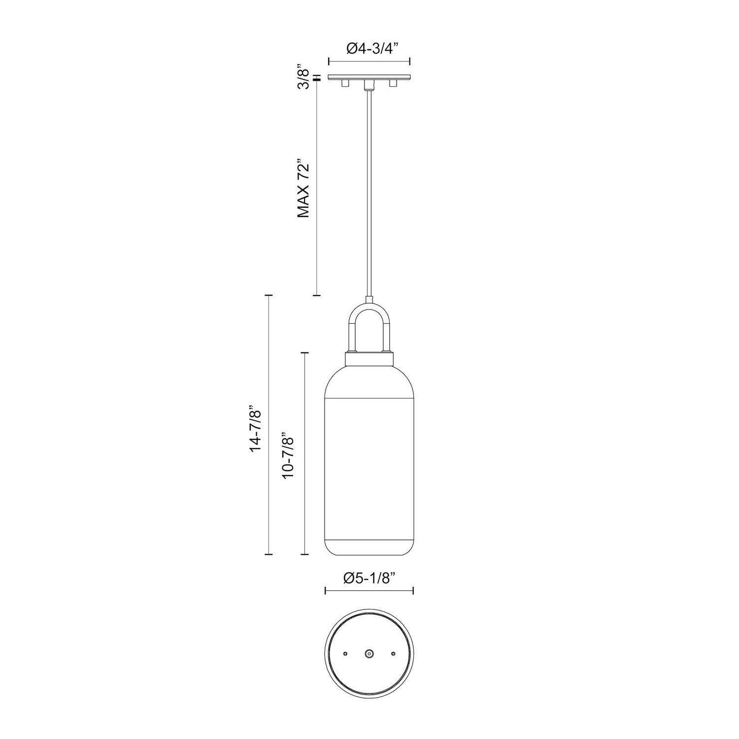 Alora - PD401505MBOP - One Light Pendant - Soji - Matte Black/Opal Matte Glass