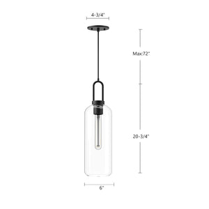 Alora - PD401606MBCL - One Light Pendant - Soji - Clear Glass/Matte Black