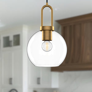 Alora - PD601608AGCL - One Light Pendant - Soji - Aged Gold/Clear Glass
