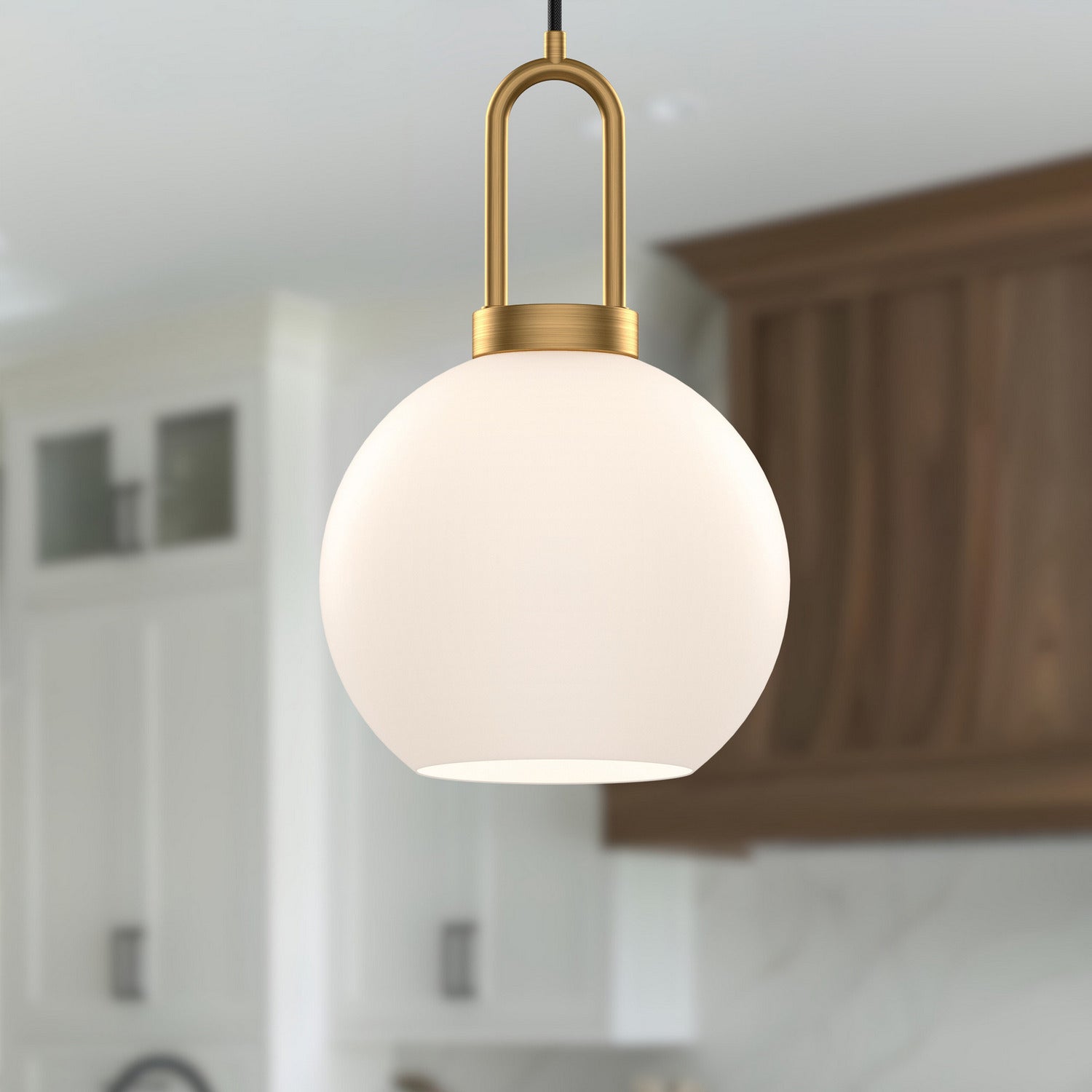 Alora - PD601608AGOP - One Light Pendant - Soji - Aged Gold/Opal Matte Glass