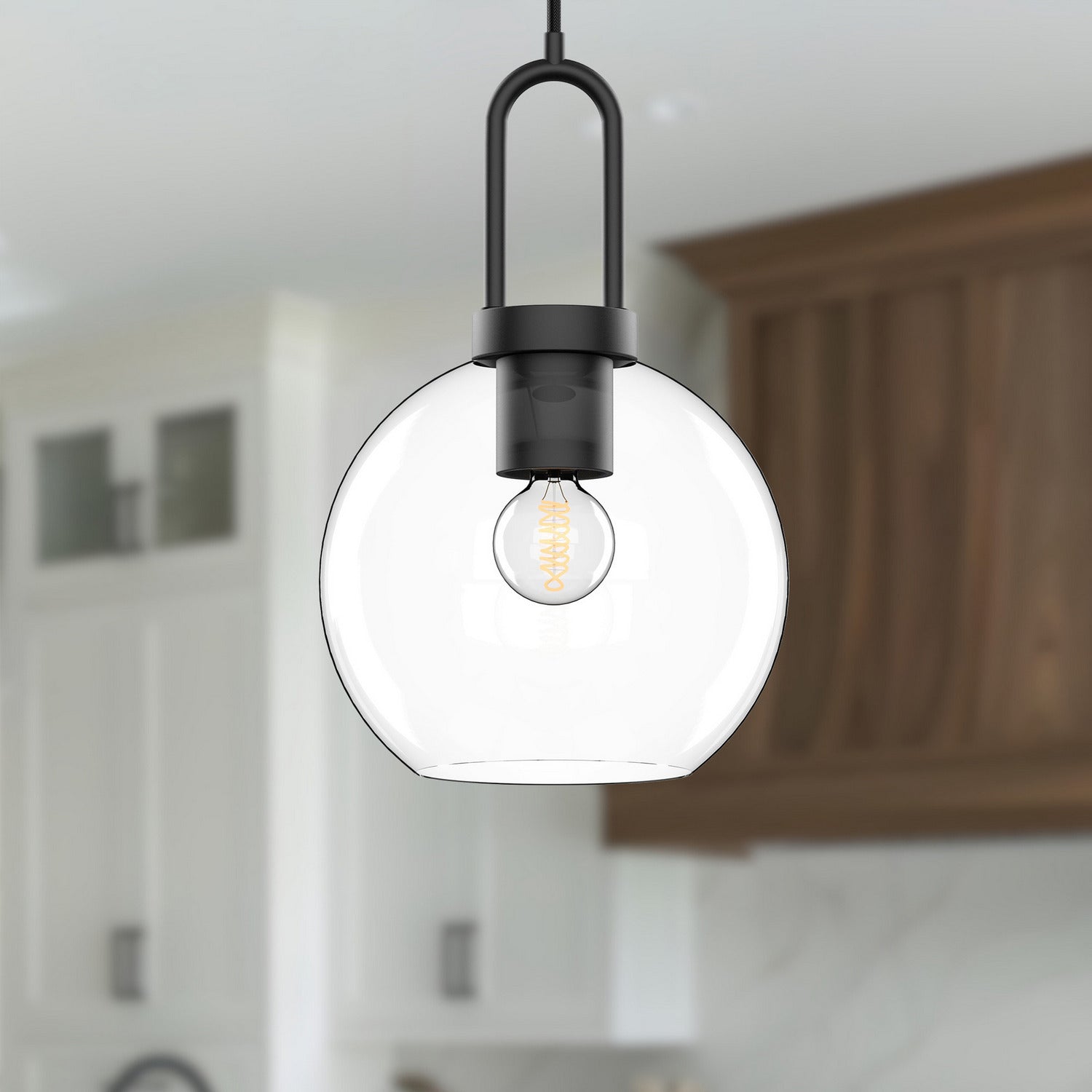 Alora - PD601608MBCL - One Light Pendant - Soji - Clear Glass/Matte Black
