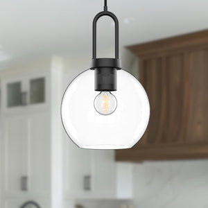 Alora - PD601608MBCL - One Light Pendant - Soji - Clear Glass/Matte Black